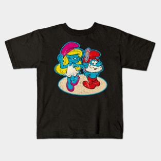 papa smurf and smurfette - vintage Kids T-Shirt